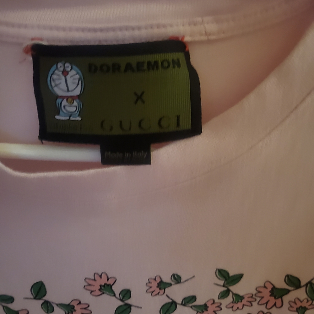 Doraemon x Gucci Pink Floral Tee